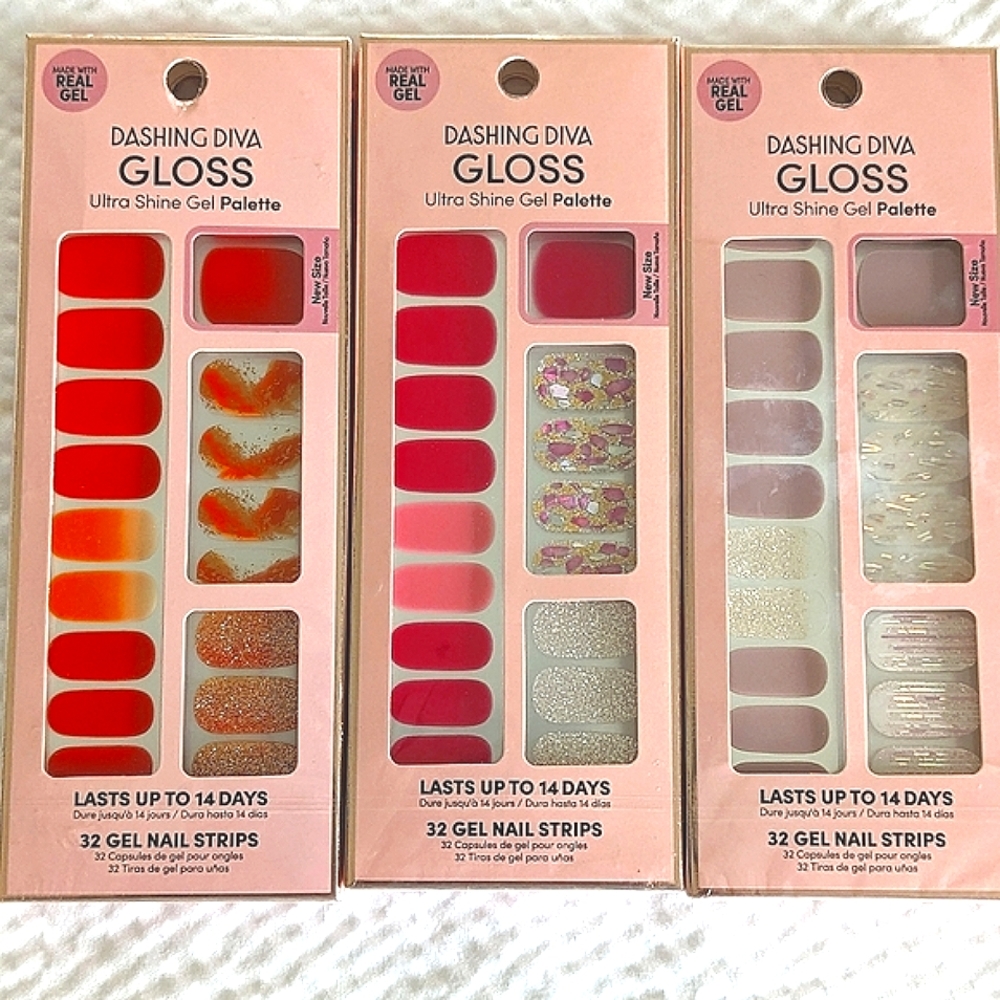 3 Packs Dashing Diva Nail Strips
